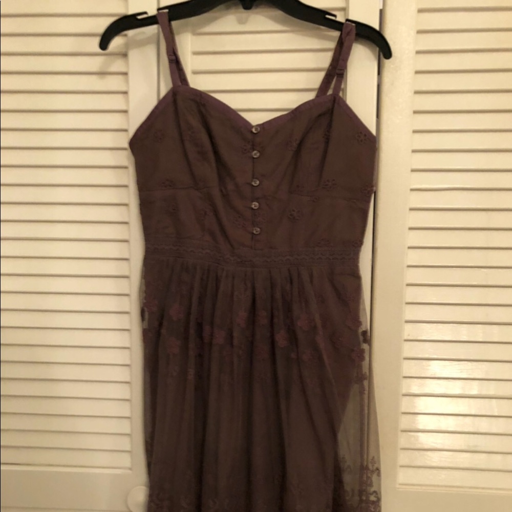 Brown, Lace, American Eagle Sundress